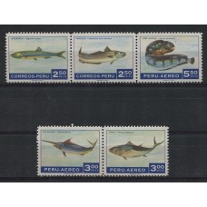 PERU FAUNA MARINA PECES SERIE COMPLETA DE ESTAMPILLAS MINT