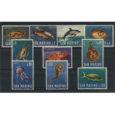 SAN MARINO 1966 Yv. 676/85 FAUNA MARINA PECES SERIE COMPLETA DE ESTAMPILLAS MINT