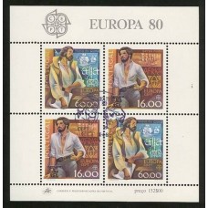 PORTUGAL 1980 Yv. BLOQUE 30 HOJA USADA TEMA EUROPA