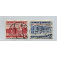 POLONIA 1936 Yv. 390A/B SERIE COMPLETA DE ESTAMPILLAS USADAS 22 EUROS