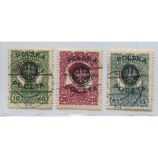 POLONIA 1919 Yv. 108/10 SERIE COMPLETA DE ESTAMPILLAS USADAS 25,50 EUROS