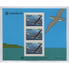 PORTUGAL 1986 MADEIRA HOJA BLOQUE DE ESTAMPILLAS NUEVAS MINT AVES TEMA EUROPA BARCOS