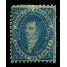 ARGENTINA 1864 GJ 24 RIVADAVIA PE 13 I  U$ 70 LUJO