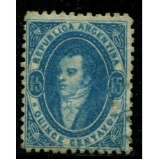 ARGENTINA 1864 GJ 24 RIVADAVIA PE 13 I  U$ 70 LUJO