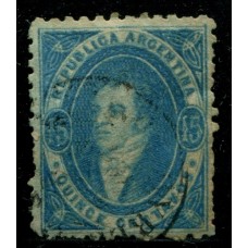 ARGENTINA 1864 GJ 24 RIVADAVIA PE 13 I MUY BONITO COLOR U$ 70