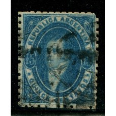 ARGENTINA 1864 GJ 24 RIVADAVIA PE 13 I  U$ 70 MUY BONITO EJMPLAR