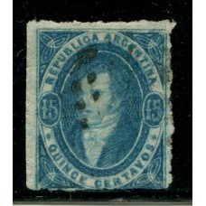 ARGENTINA 1864 GJ 24 RIVADAVIA PE 13 I  U$ 70 LUJO