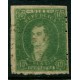 ARGENTINA 1864 GJ 23 RIVADAVIA PE 12 I ESTAMPILLA DE 10 Cts. DE IMPRESIÓN CARGADA U$ 30