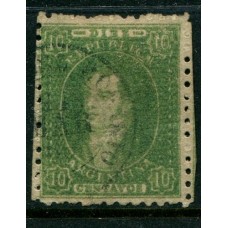 ARGENTINA 1864 GJ 23 RIVADAVIA PE 12 I EJEMPLAR DE BUEN DENTADO U$ 30