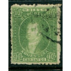 ARGENTINA 1864 GJ 23 RIVADAVIA PE 12 I HERMOSOS EJEMPLAR U$ 30