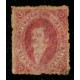 ARGENTINA 1865 GJ 25m RIVADAVIA 4ta PE 11 II  CON VARIEDAD ANGULO INCOMPLETO POS. 48 + PLIEGUE NATURAL DEL PAPEL