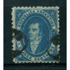 ARGENTINA 1864 GJ 24g VARIEDAD PAPEL MUY DELGADO, DE ESTUPENDA CALIDAD U$ 120