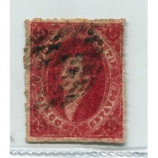 ARGENTINA 1866 GJ 26 RIVADAVIA 5ta CARMIN OSCURO U$ 30