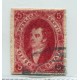 ARGENTINA 1866 GJ 26 RIVADAVIA 5ta CARMIN OSCURO MATASELLO ROCOCO U$ 30