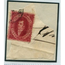 ARGENTINA 1866 GJ 26A RIVADAVIA 5ta CARMIN MORADO U$ 48