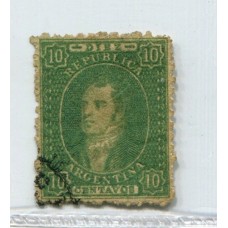 ARGENTINA 1864 GJ 23 RIVADAVIA DE 10 Cts.