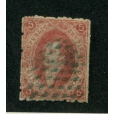 ARGENTINA 1864 GJ 19 2da MAT. 7x7 PUNTOS EN 11 LINEAS +300%