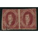 ARGENTINA 1866 GJ 26 5ta PAREJA HORIZONTAL CON FILIGRANA DESPLAZADA HACIA ARRIBA HERMOSA !!