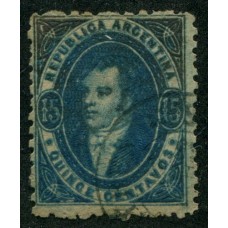 ARGENTINA 1864 GJ 24d VARIEDAD PAPEL RAYADO U$ 180