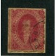 ARGENTINA 1866 GJ 26Ab 5ta COLOR CEREZA PAPEL APERGAMINADO U$ 90