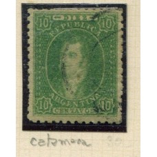 ARGENTINA 1864 GJ 23 RIVADAVIA PE 12I U$ 30 + MAT. CATAMARCA