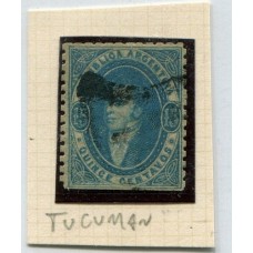 ARGENTINA 1864 GJ 24 RIVADAVIA PE13I  U$ 70 + MAT. TUCUMAN