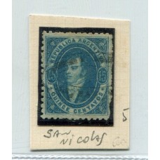 ARGENTINA 1864 GJ 24 RIVADAVIA PE13I U$ 70 + MATASELLO SAN LUIS