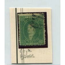 ARGENTINA 1864 GJ 23 RIVADAVIA PE 12I U$ 30 + MAT. BARRAS GOYA