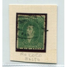 ARGENTINA 1864 GJ 23 RIVADAVIA PE12I  U$ 25 + MAT. ROCOCO