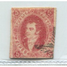 ARGENTINA 1872 GJ 34 RIVADAVIA 8va TIRADA PE 12I U$ 85 
