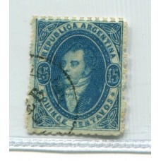 ARGENTINA 1864 GJ 24 RIVADAVIA ESTAMPILLA DE IMPRESIÓN MUY NITIDA