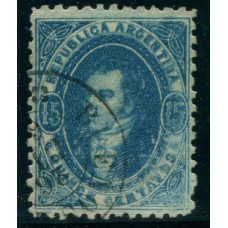 ARGENTINA 1864 GJ 24 RIVADAVIA IMPRESIÓN SEMINITIDA CON VARIEDAD FALTA TINTA