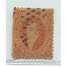 ARGENTINA 1865 GJ 20d RIVADAVIA 3ra PLANCHA RAYADA U$ 60
