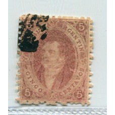 ARGENTINA 1865 GJ 20d RIVADAVIA 3ra PLANCHA RAYADA U$ 60