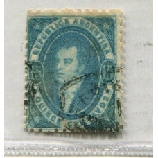 ARGENTINA 1864 GJ 24 RIVADAVIA PE 13 I con raro color U$ 70