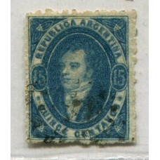 ARGENTINA 1864 GJ 24h RIVADAVIA PAPEL GRUESO U$ 120