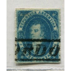 ARGENTINA 1864 GJ 24 RIVADAVIA VARIEDAD PLANCHA CARGADA U$ 70