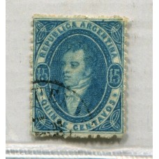 ARGENTINA 1864 GJ 24h RIVADAVIA HERMOSO PAPEL GRUESO ADEMAS ES LA POSICION 73 MUY RARO U$ 120