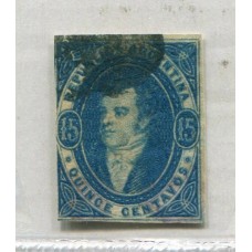 ARGENTINA 1864 GJ 24g RIVADAVIA PAPEL DELGADO U$ 120