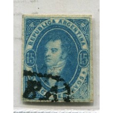 ARGENTINA 1864 GJ 24 RIVADAVIA MUY BONITO EJEMPLAR IMPRESIÓN FALTO DE TINTA U$ 70