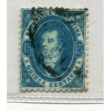 ARGENTINA 1864 GJ 24 RIVADAVIA IMPRESIÓN SEMI NITIDA MATASELLO FRANCA DE TUCUMAN EN ABANICO MAGNIFICO EJEMPLAR BRILLANTE COLOR