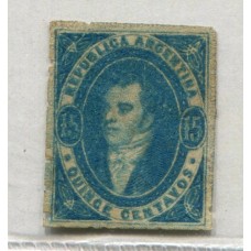 ARGENTINA 1864 GJ 24 RIVADAVIA NUEVO IMPRESION BORROSA U$ 180 MINIMO DETALLES DE CALIDAD Y A PESAR DE ELLO MUY BUEN EJEMPLAR