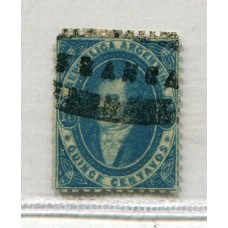 ARGENTINA 1864 GJ 24 RIVADAVIA IMPRESIÓN BORROSA MATASELLO FRANCA DE MENDOZA MUY LINDO EJEMPLAR U$ 70