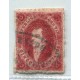 ARGENTINA 1866 GJ 26e RIVADAVIA 5ta TIRADA ESTAMPILLA CON VARIEDAD PAPEL RAYADO MATASELLO ROSARIO U$ 60