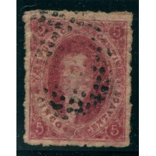 ARGENTINA 1865 GJ 25 RIVADAVIA CUARTA TIRADA CON VARIEDAD FILIGRANA  RAYA HERMOSO COLOR ESTUPENDO EJEMPLAR