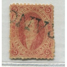 ARGENTINA 1864 GJ 19N + 19o RIVADAVIA PRIMERA TIRADA SUPER NITIDO U$ 120 ADEMAS CON VARIEDAD PUNTO EN LA SIEN POSICION 88 MAGNIFICO EJEMPLAR