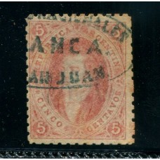 ARGENTINA 1864 GJ 19 RIVADAVIA 2da TIRADA MATASELLO FRANCA SAN JUAN DE LUJO