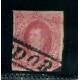 ARGENTINA 1867 GJ 32a + 32f RIVADAVIA ESTAMPILLA DE 7ma VARIEDAD DOBLE IMPRESIÓN ( U$ 300 ) Y ADEMAS ES PLANCHA RAYADA ( U$ 180 ), SELLO CON DEFECTO PERO RARISIMO