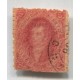 ARGENTINA 1865 GJ 25a RIVADAVIA ESTAMPILLA DE 4ta TIRADA CON NOTABLE VARIEDAD DOBLE IMPRESIÓN TOTAL Y FILIGRANA RAYA