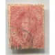 ARGENTINA 1865 GJ 25j RIVADAVIA 4ta TIRADA ESTAMPILLA VARIEDAD MULATO DE COLOR ROSA LILA IMPRESIÓN BORROSA CON MATASELLO DE ROSARIO ADEMAS ES PAPEL RAYADO GJ 25h